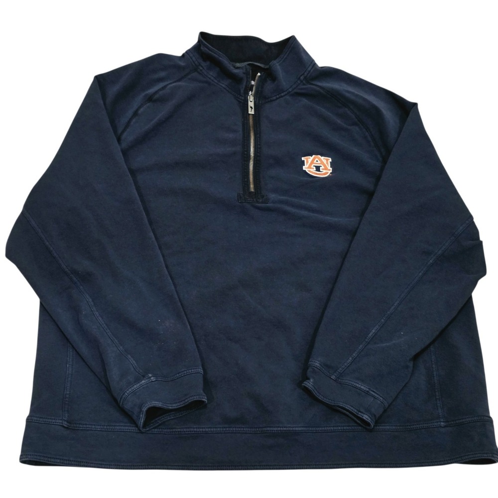 Tommy Bahama Auburn Tigers 1/4 Zip Pullover Men's 1XB Big Navy AU NCAA